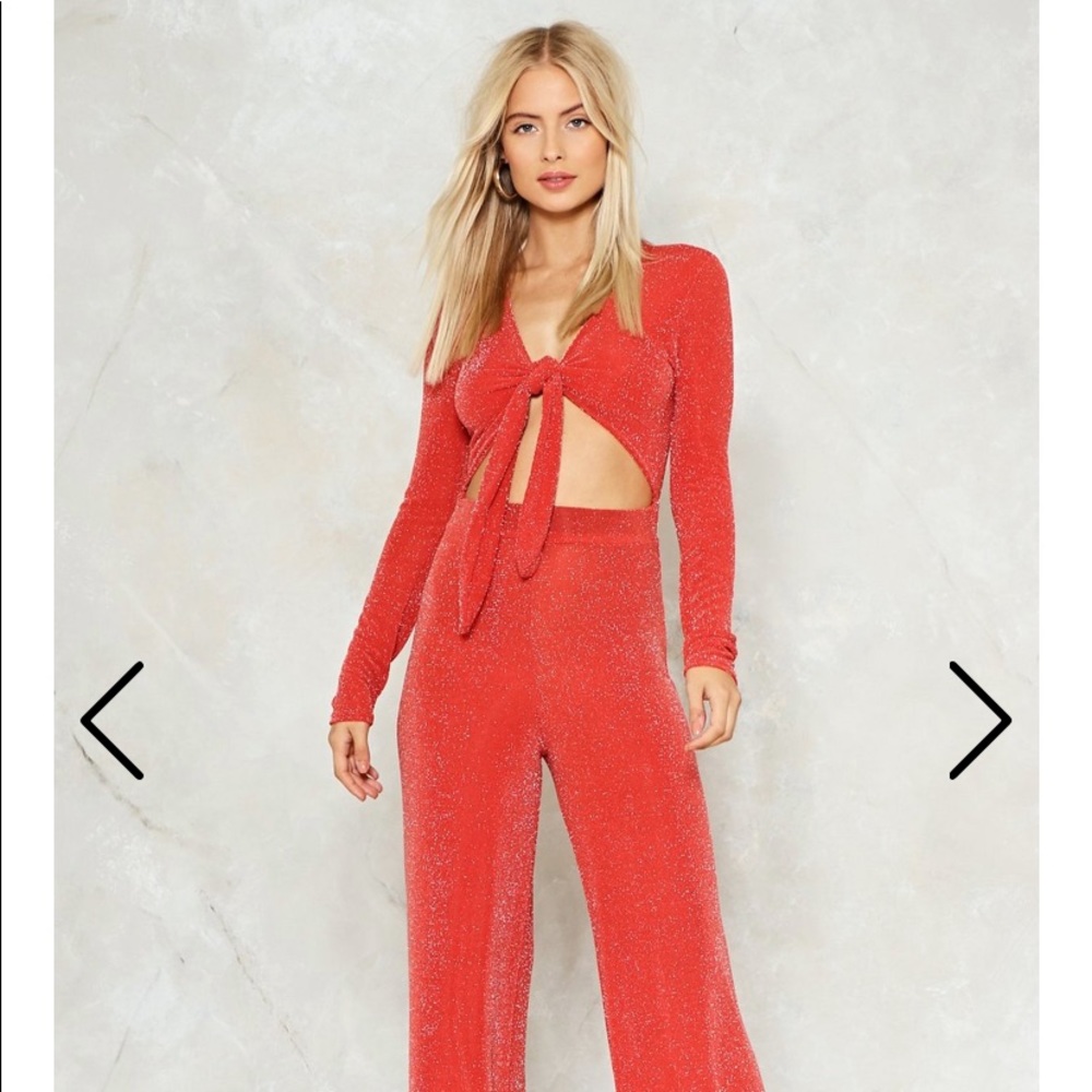 Red Glitter Jumpsuit